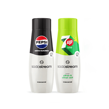 DUO PACK Sirop Pepsi Zéro Sucres et 7UP Zéro Sucres