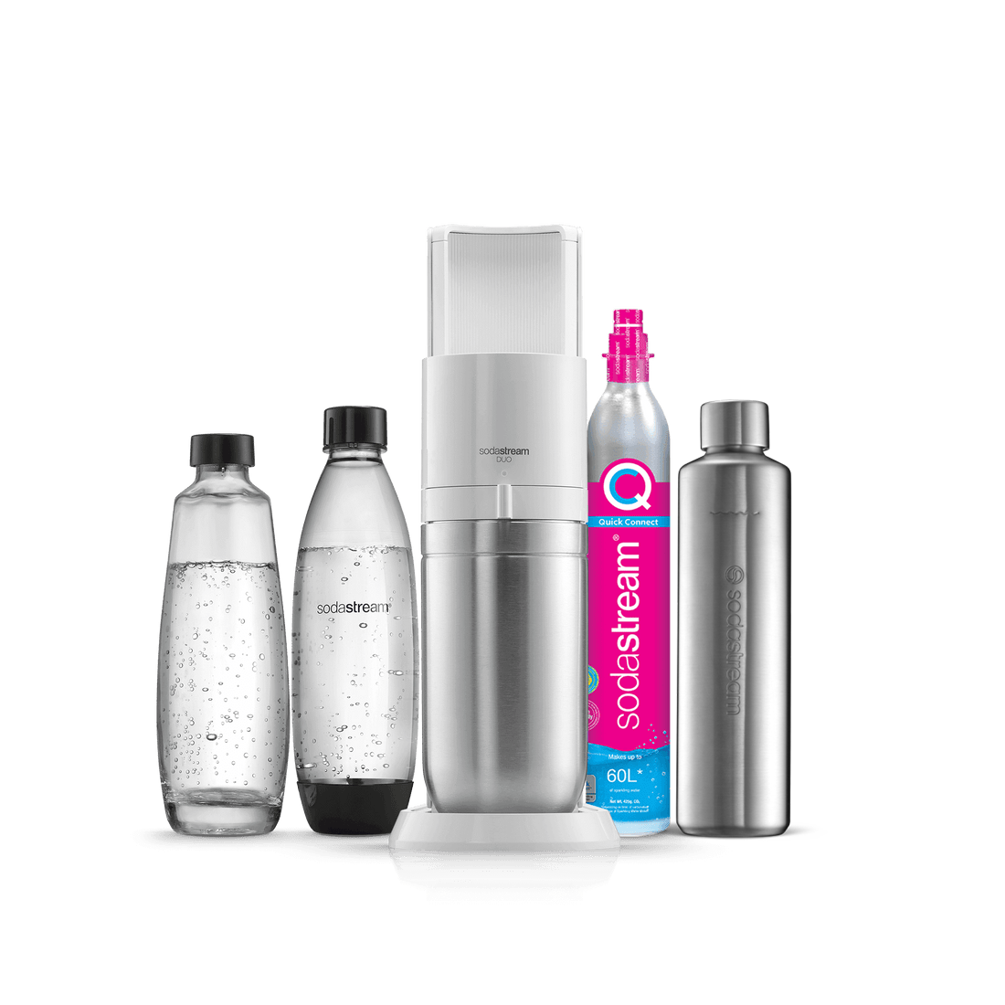 sodastream duo blanche machine a eau gazeuse Pack metal