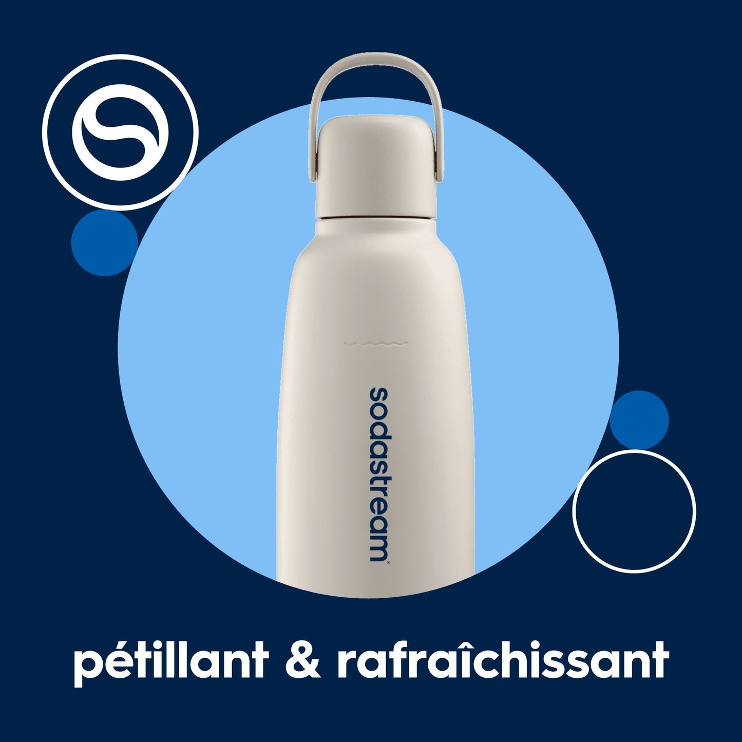 Gourde isotherme 0,9L fizz&go Cool blanche